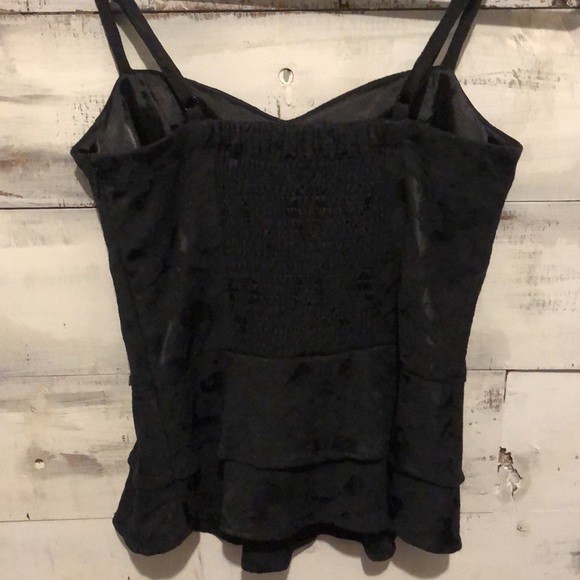 (241) Black Peplum Top - Picture 6 of 12